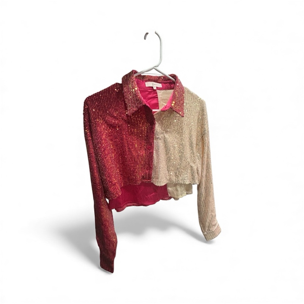 Klesis Sequin Glam Crop Top, Small